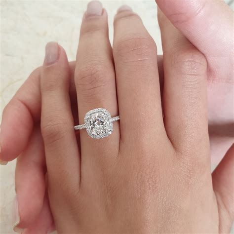 fake cushion cut engagement rings|engagement rings cushion cut halo.